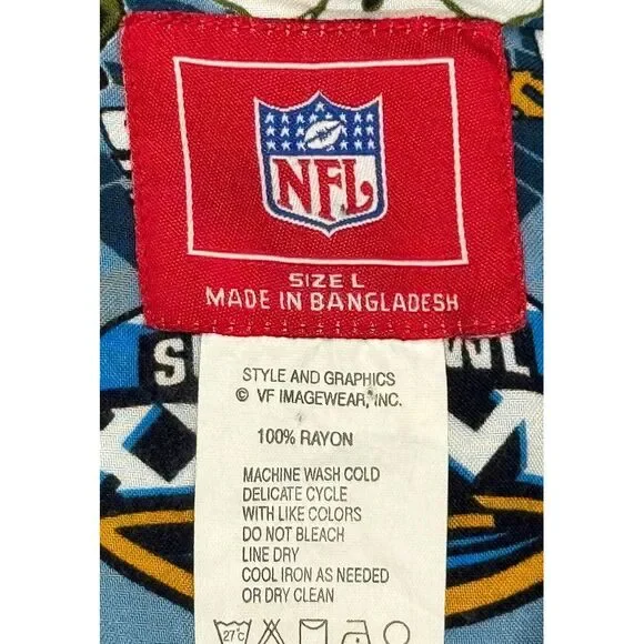 NFL Vintage Superbowl XXXVII Button Up Short Sleeve‎ Hawaiian Shirt Size Large - Picture 6 of 12